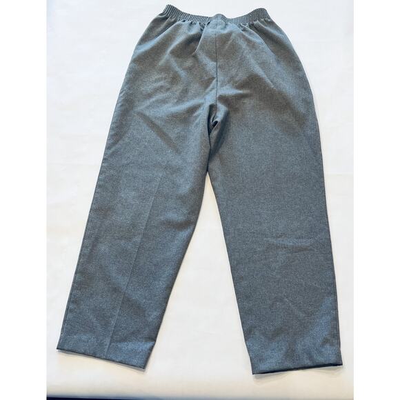 Allison Daley Women's Petite 12P Elastic Waist Heather Grey Flat Front Pant - Picture 3 of 5